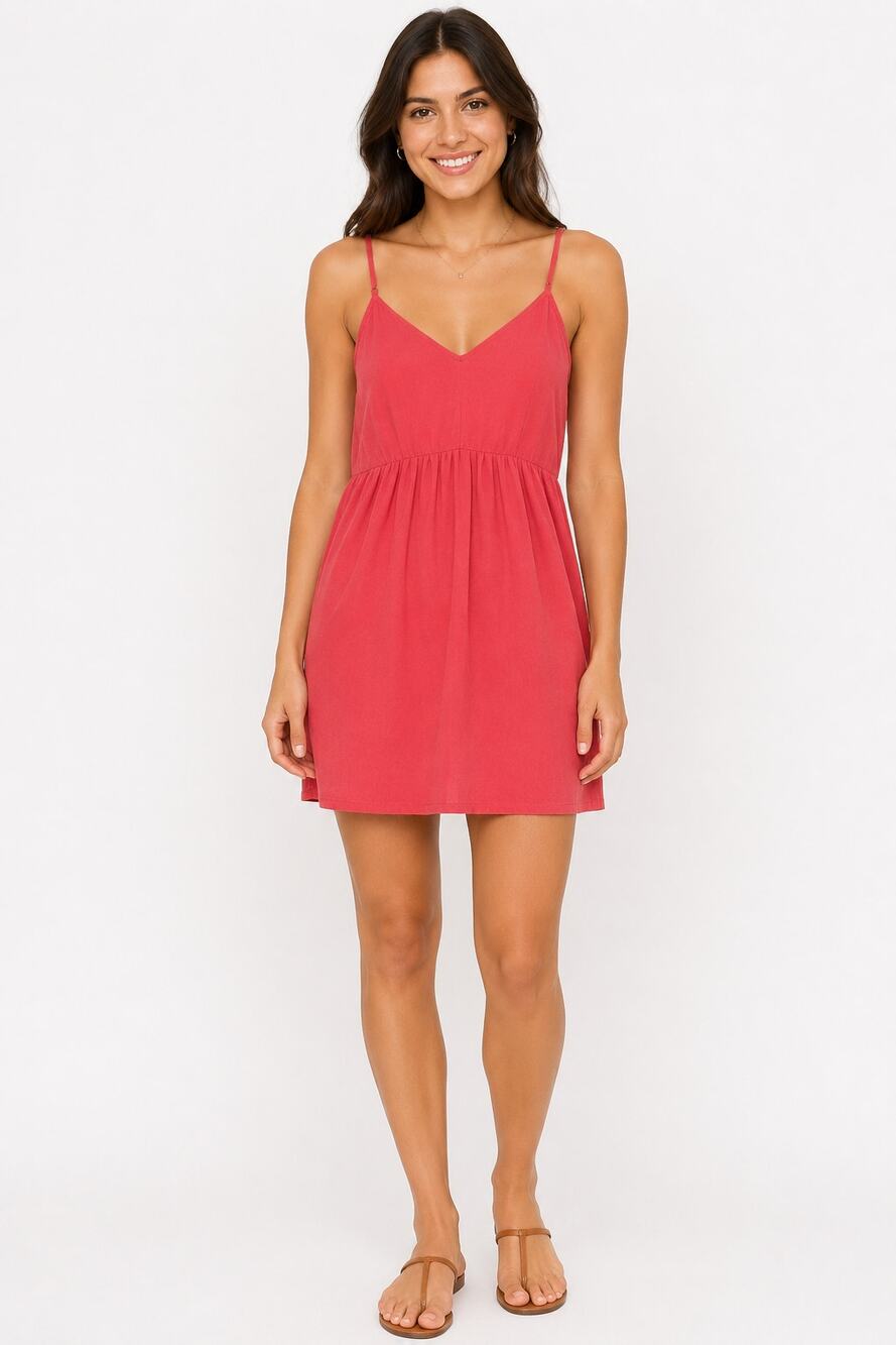 Madewell 100% Silk Coral Sleeveless Dress Medium